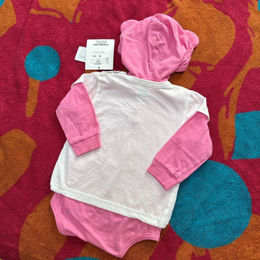 154・ヒスミニ 新品 テディ ロンパース 80cm