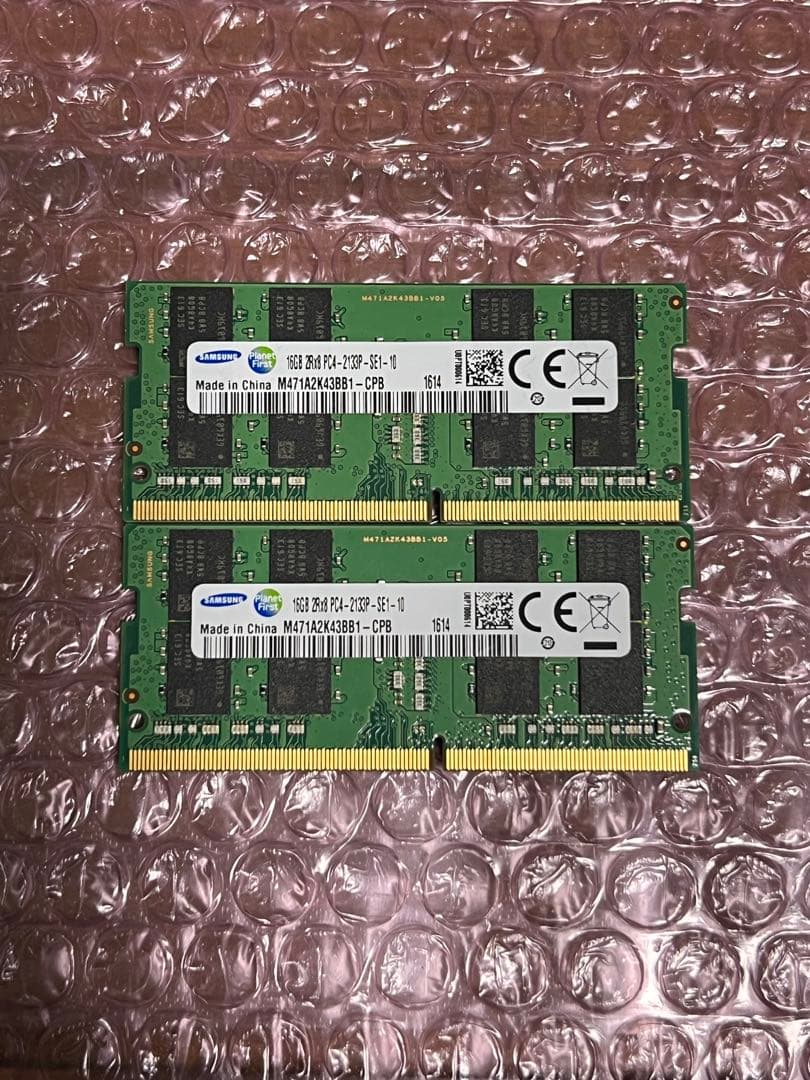 DDR4 ノート用メモリ PC4-2133 16GB 2枚 動作確認済