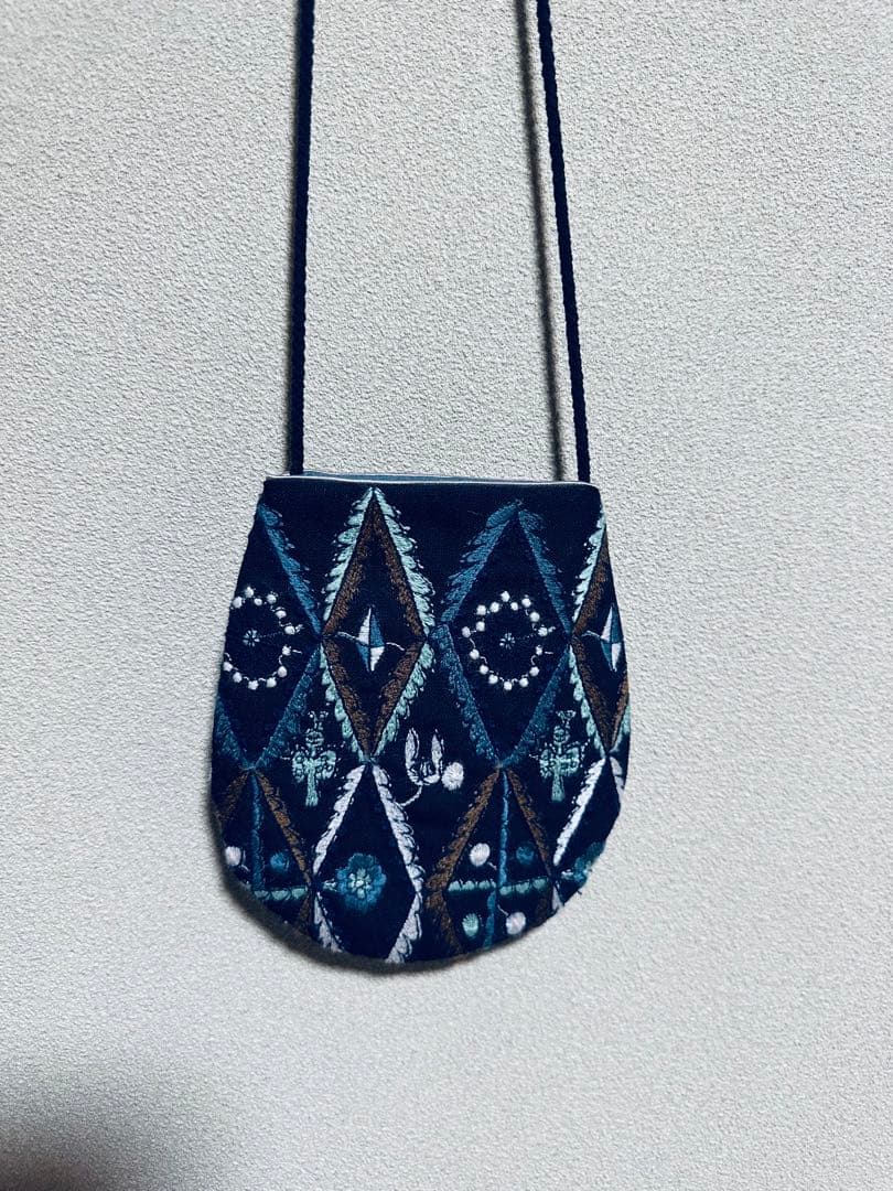 ミナペルホネン ポシェット　forest diamond ネイビー　未使用