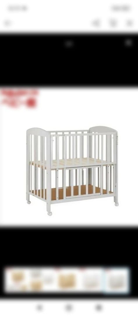 カトージ KATOJI ベビーベッド　ミニタチベッド　グレー