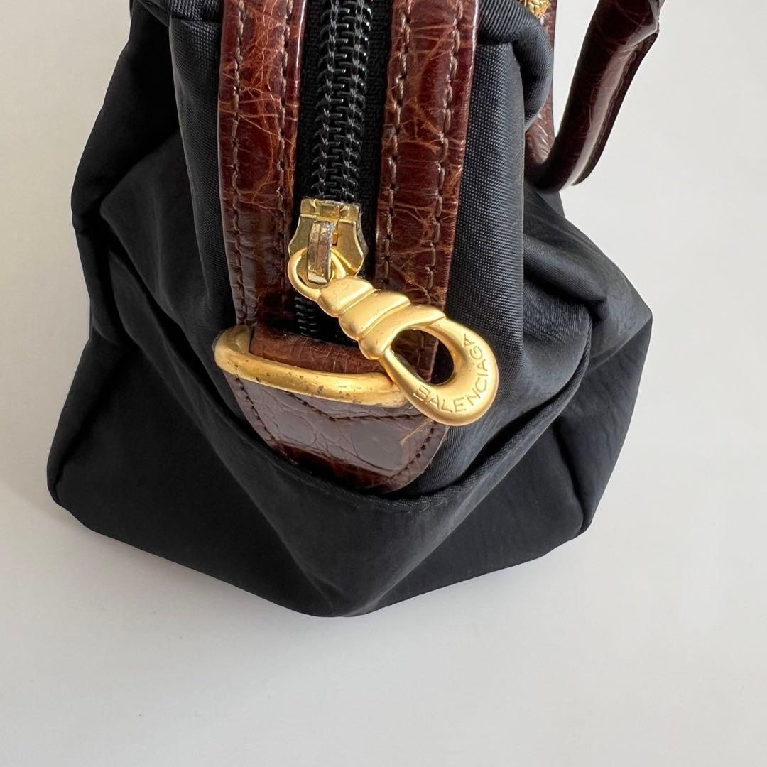 バッグ BALENCIAGA BB CROCO MINI BOSTON HAND BAG