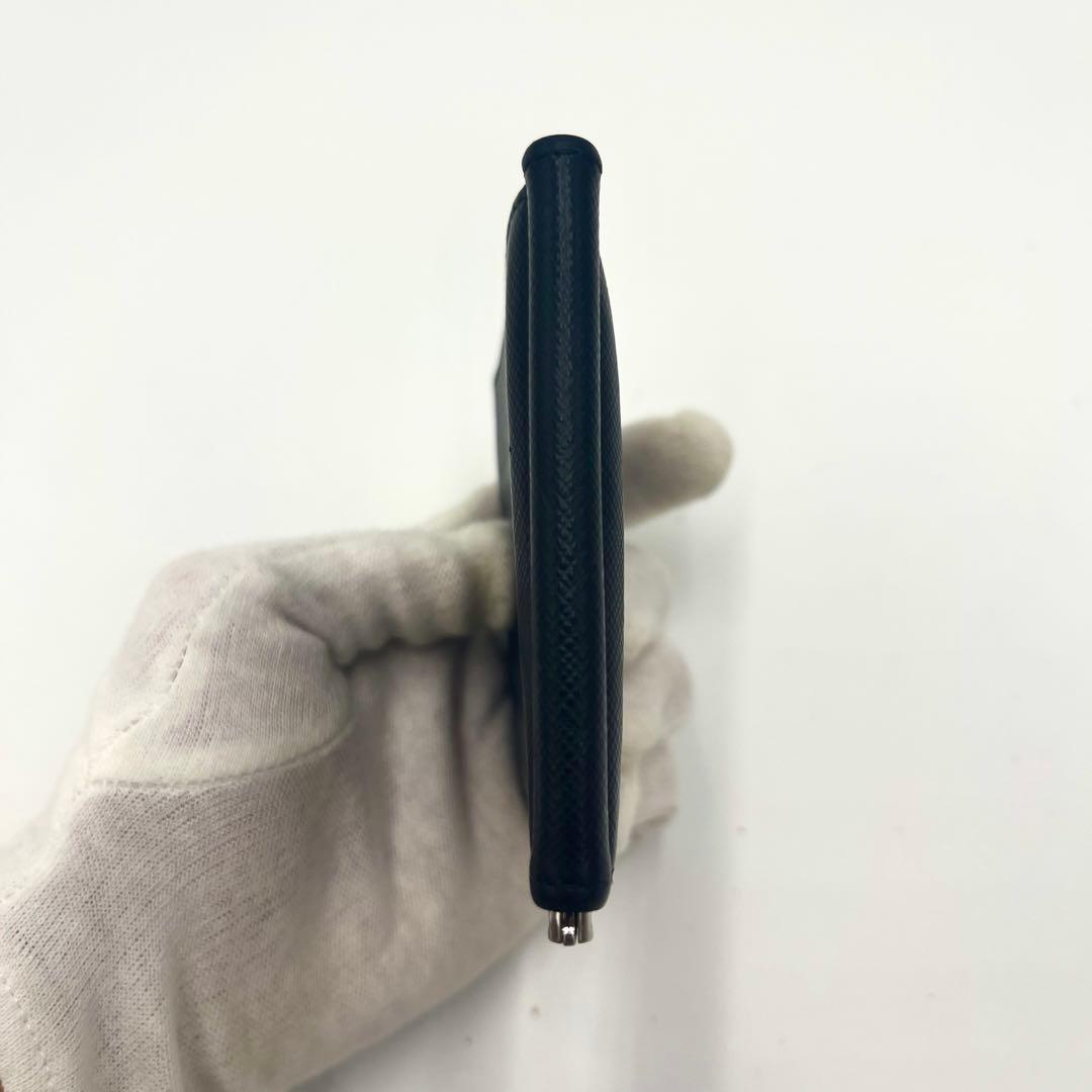【極美品】プラダ マネークリップ サフィアーノ 二つ折り財布 ブラック