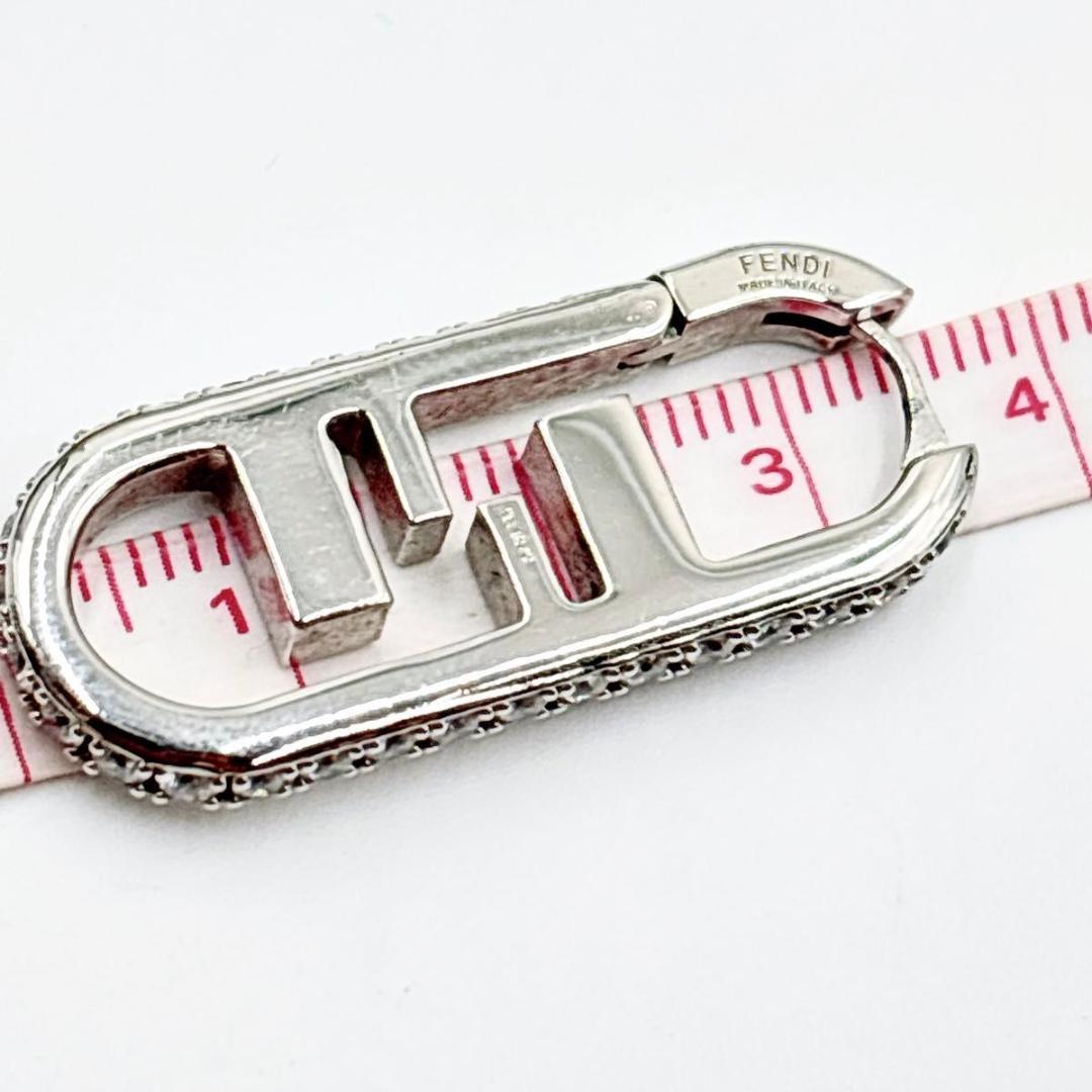 FENDI フェンディ オーロック ラインストーン シン シルバー　ピアス