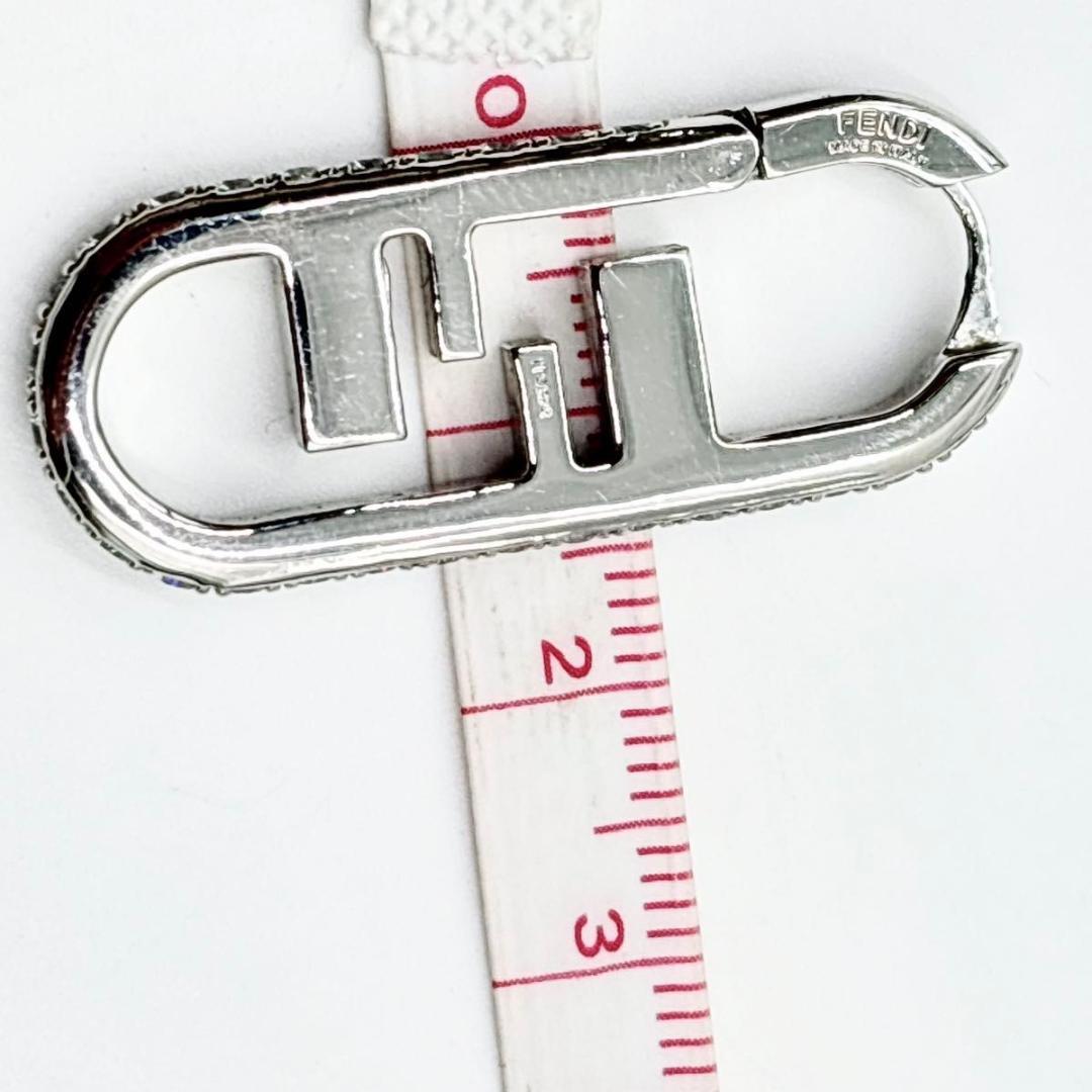 FENDI フェンディ オーロック ラインストーン シン シルバー　ピアス