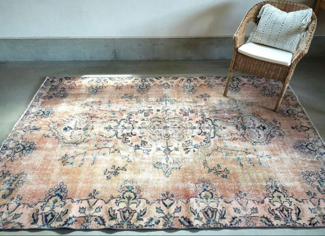 大判　vintage トルコ　ラグ　80s