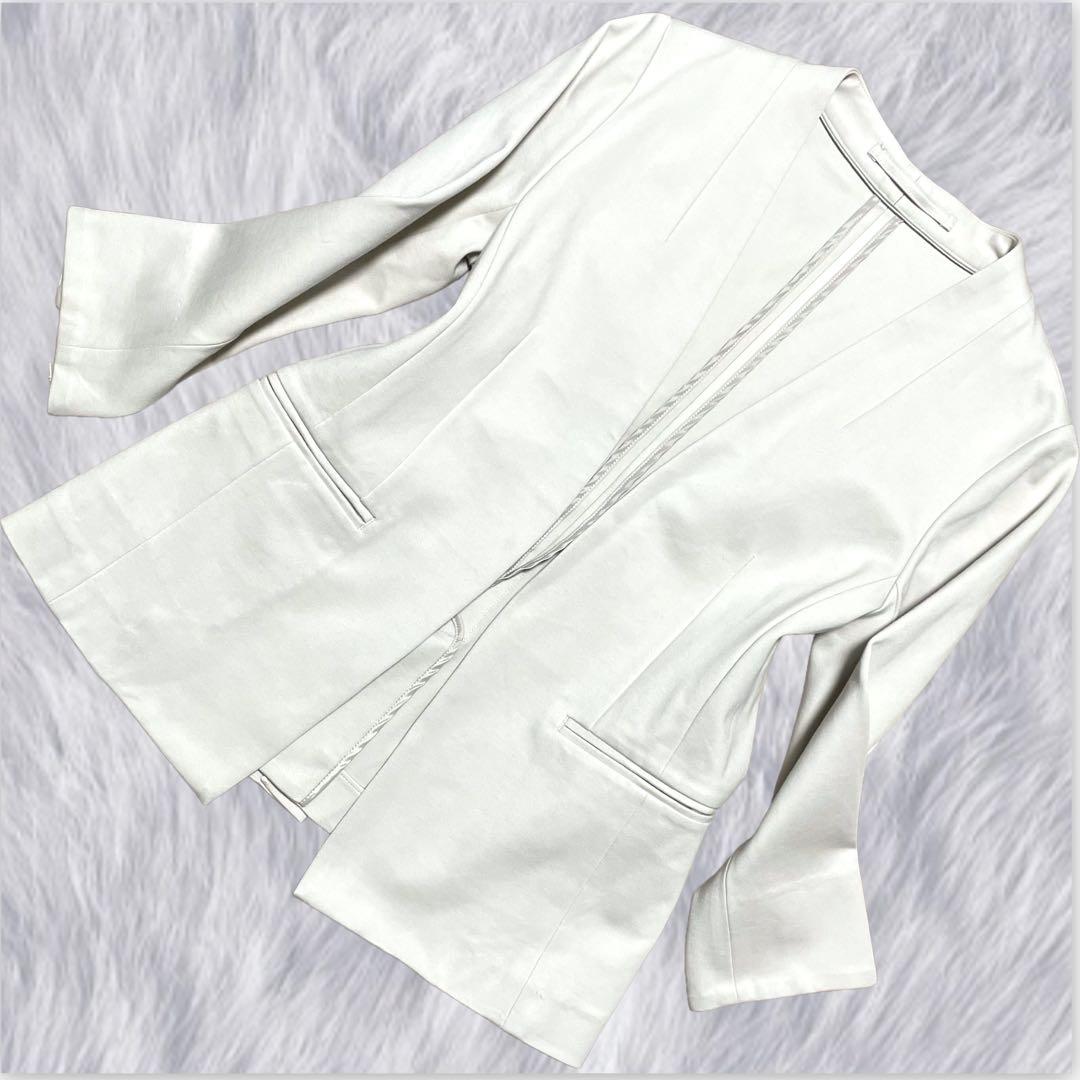 【TONAL】トーナル ノーカラージャケット セットアップ 3点セット オフ白M