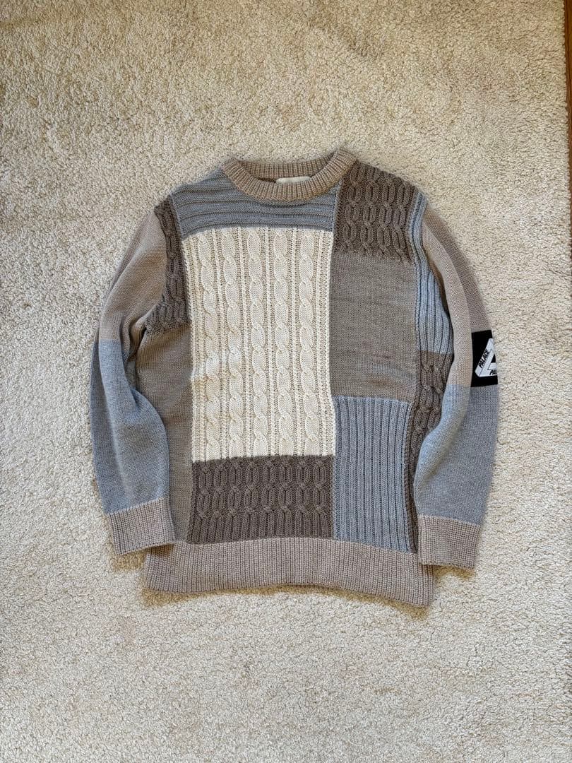 パレススケートボード palace パッチワーク ニット マルチ Sサイズ