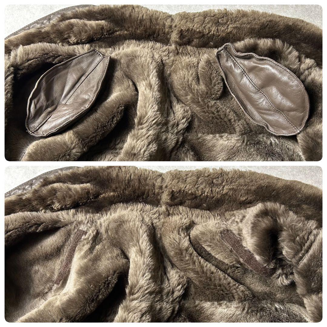 ユーロvintage Euro ムートンボアギャングコート 袖内ムートンボア貼り