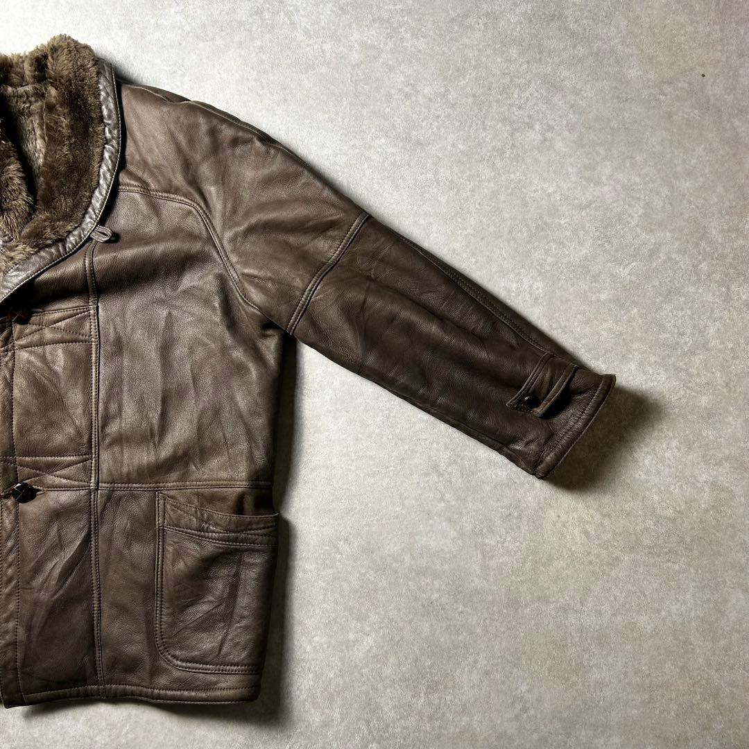 ユーロvintage Euro ムートンボアギャングコート 袖内ムートンボア貼り