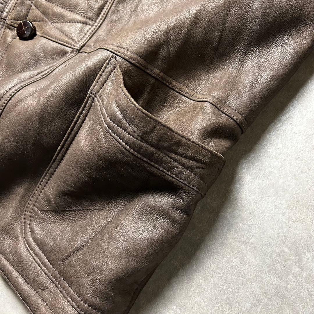 ユーロvintage Euro ムートンボアギャングコート 袖内ムートンボア貼り