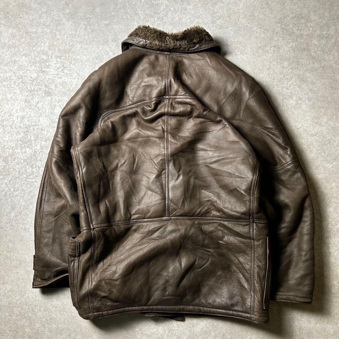 ユーロvintage Euro ムートンボアギャングコート 袖内ムートンボア貼り