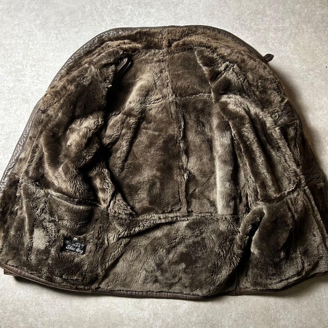 ユーロvintage Euro ムートンボアギャングコート 袖内ムートンボア貼り