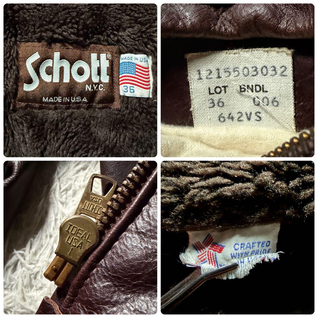 美品/希少✨schott トラッカージャケット　642VS 赤茶　本革　36