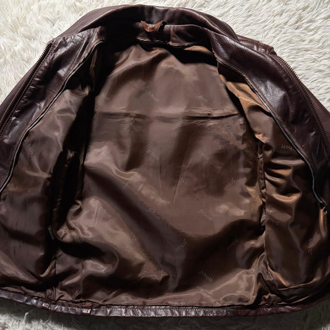 美品/希少✨schott トラッカージャケット　642VS 赤茶　本革　36