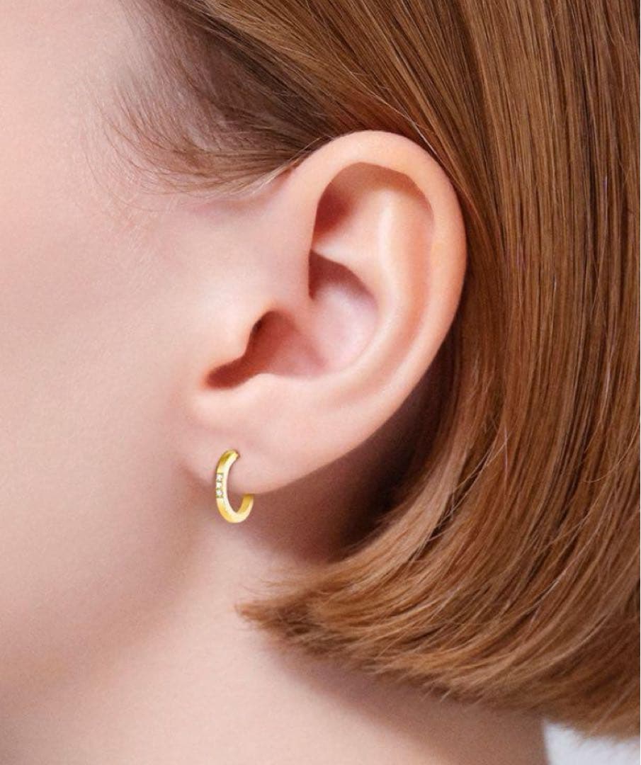 ゆうゆうメルカリ便送り　AHKAH プチトロワ ピアス 片耳のみ K18 YG