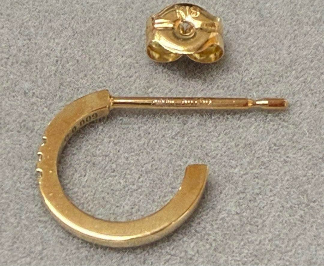 ゆうゆうメルカリ便送り　AHKAH プチトロワ ピアス 片耳のみ K18 YG