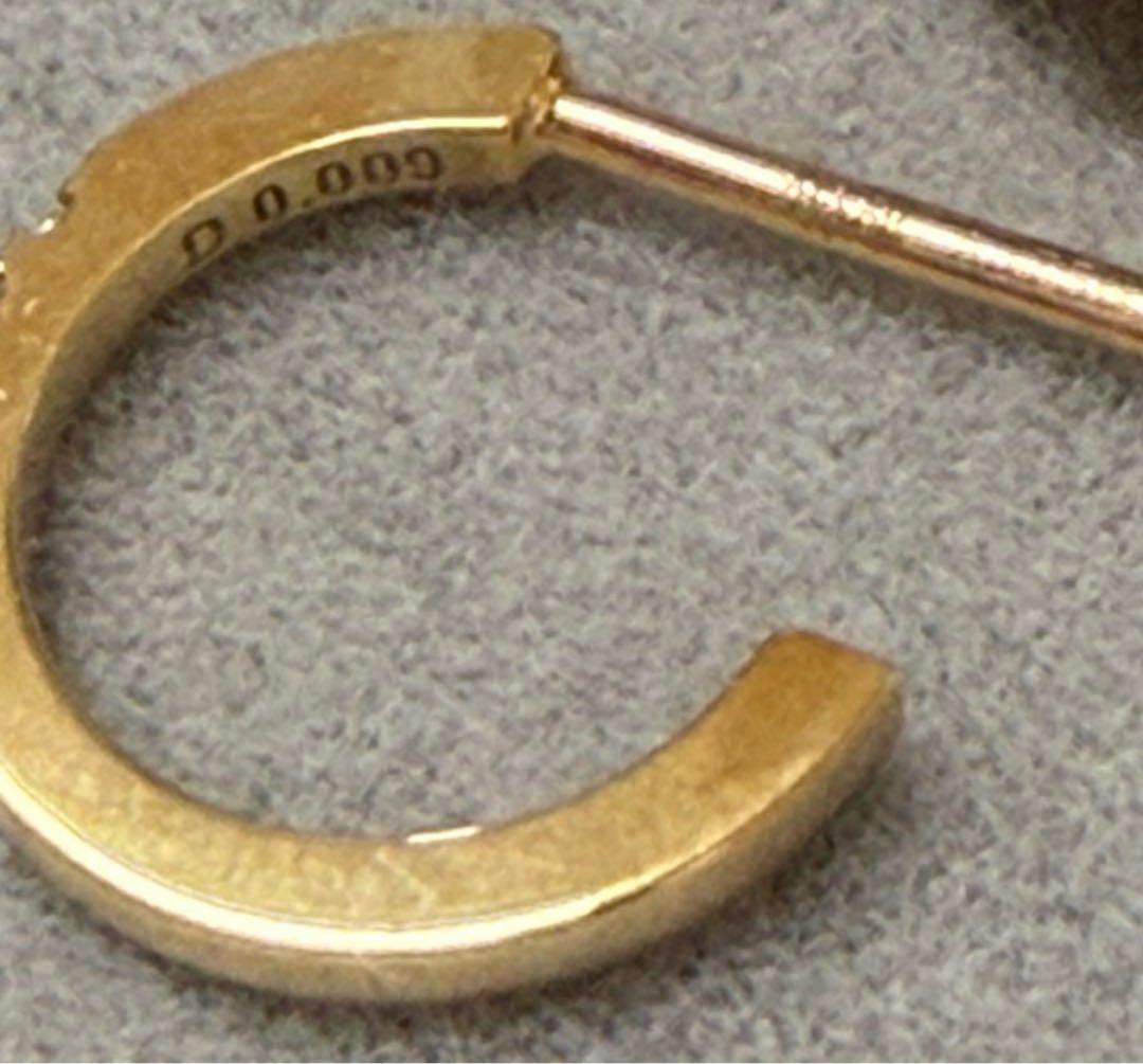 ゆうゆうメルカリ便送り　AHKAH プチトロワ ピアス 片耳のみ K18 YG