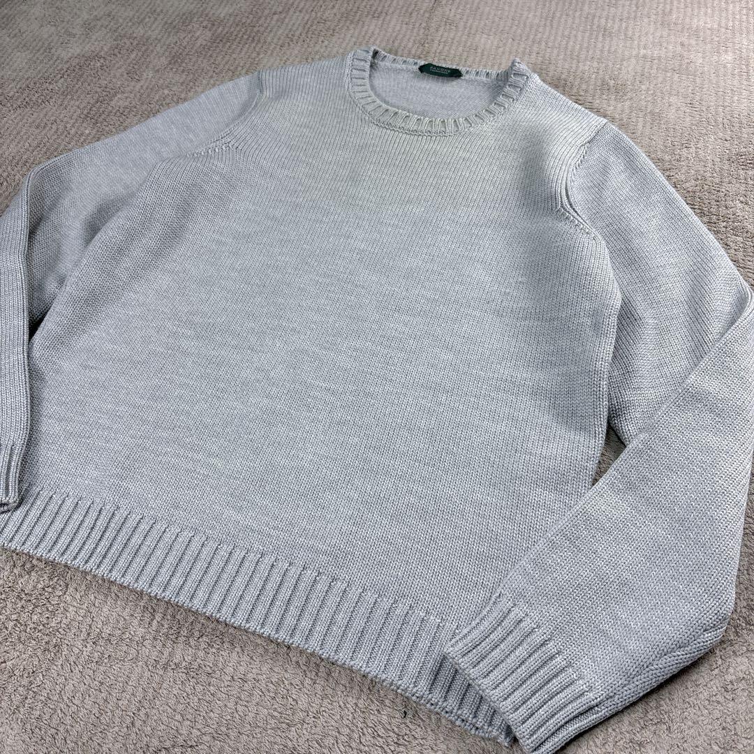 【美品】ZANONE ザノーネ 5ゲージ ニット グレー 46 クルーネック