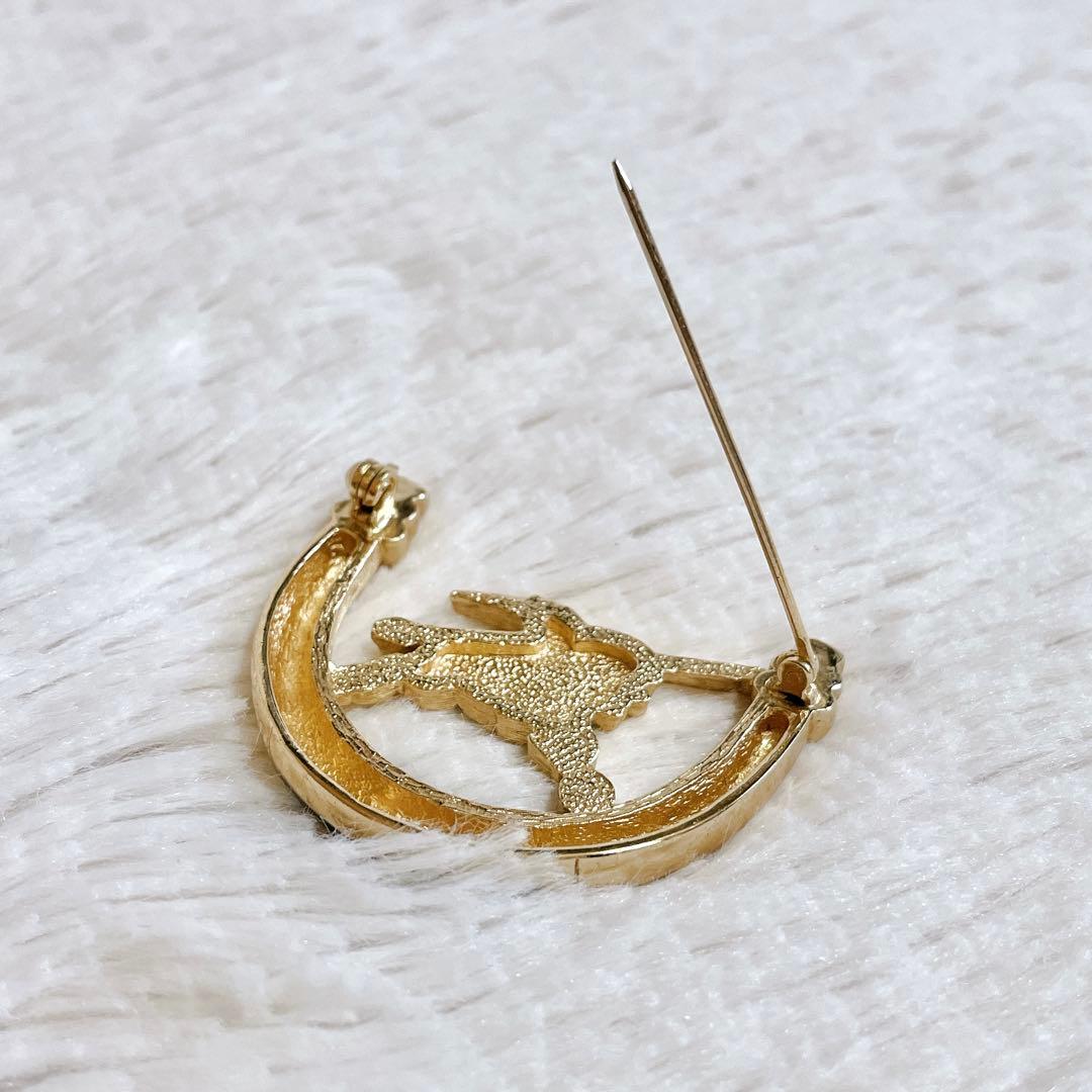 極美品 希少 BURBERRY 騎士 ホースロゴ ゴールド ブローチ バーバリー