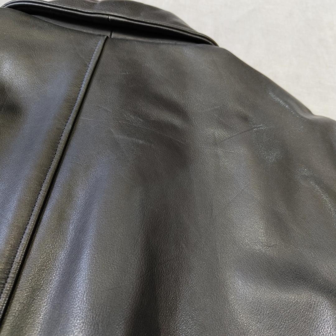 80s 90s USA製 ランズエンド A-2 レザー フライトジャケット 黒