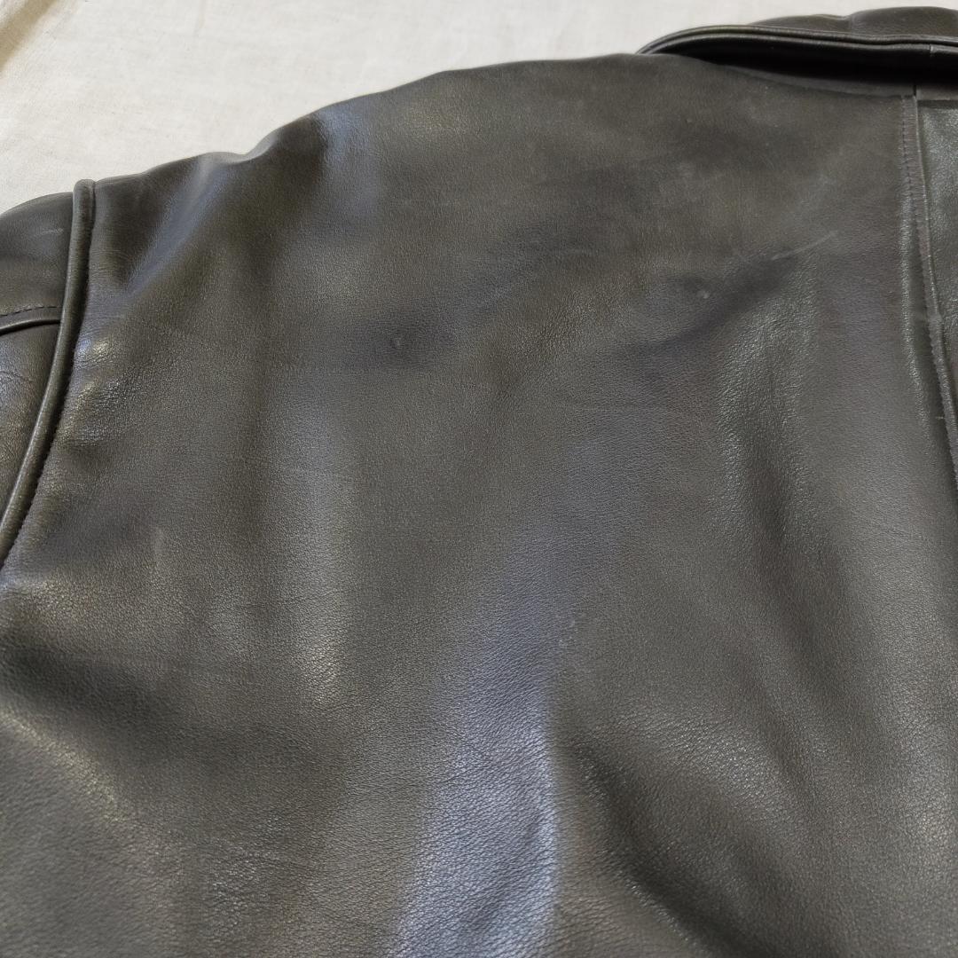 80s 90s USA製 ランズエンド A-2 レザー フライトジャケット 黒