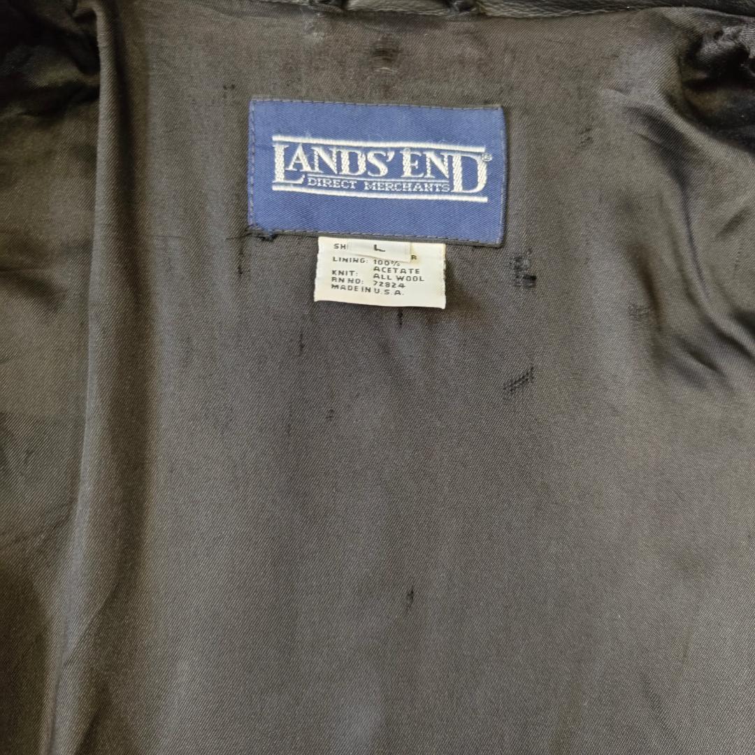 80s 90s USA製 ランズエンド A-2 レザー フライトジャケット 黒