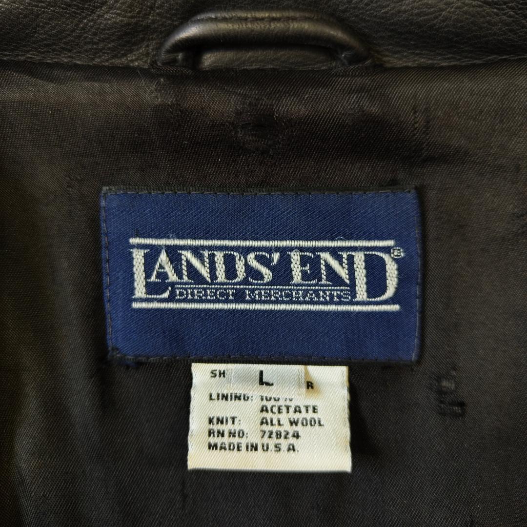 80s 90s USA製 ランズエンド A-2 レザー フライトジャケット 黒