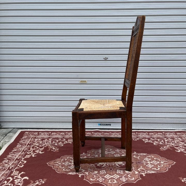 アンティーク古家具 ◾️オーク材 木製家具 ペーパーコードダイニングチェアB