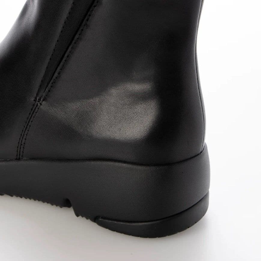 fitfit 新品23.5cm◆ソフトレザーミドルブーツ(ブラック)
