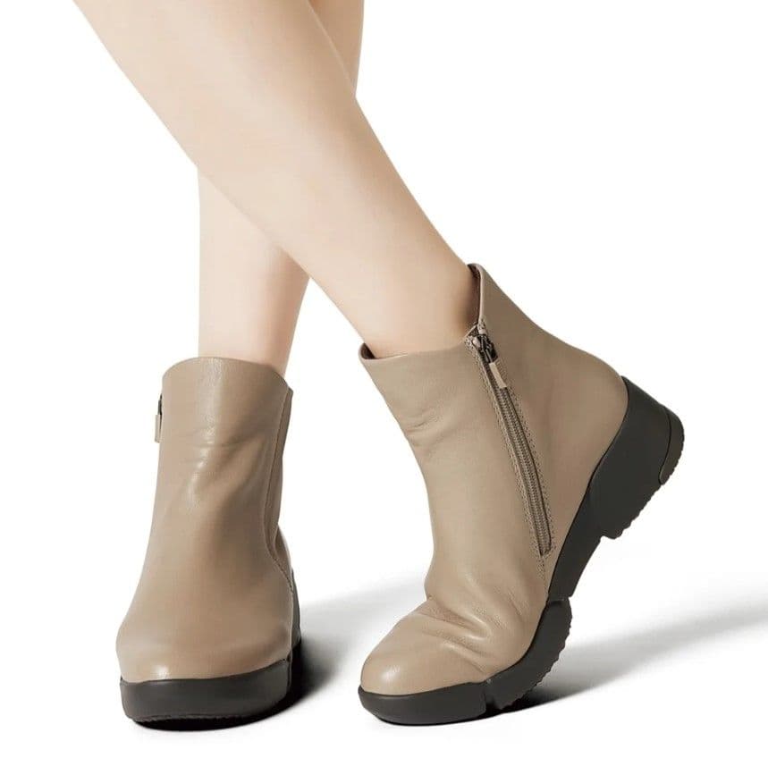 fitfit 新品23.5cm◆ソフトレザーミドルブーツ(ブラック)