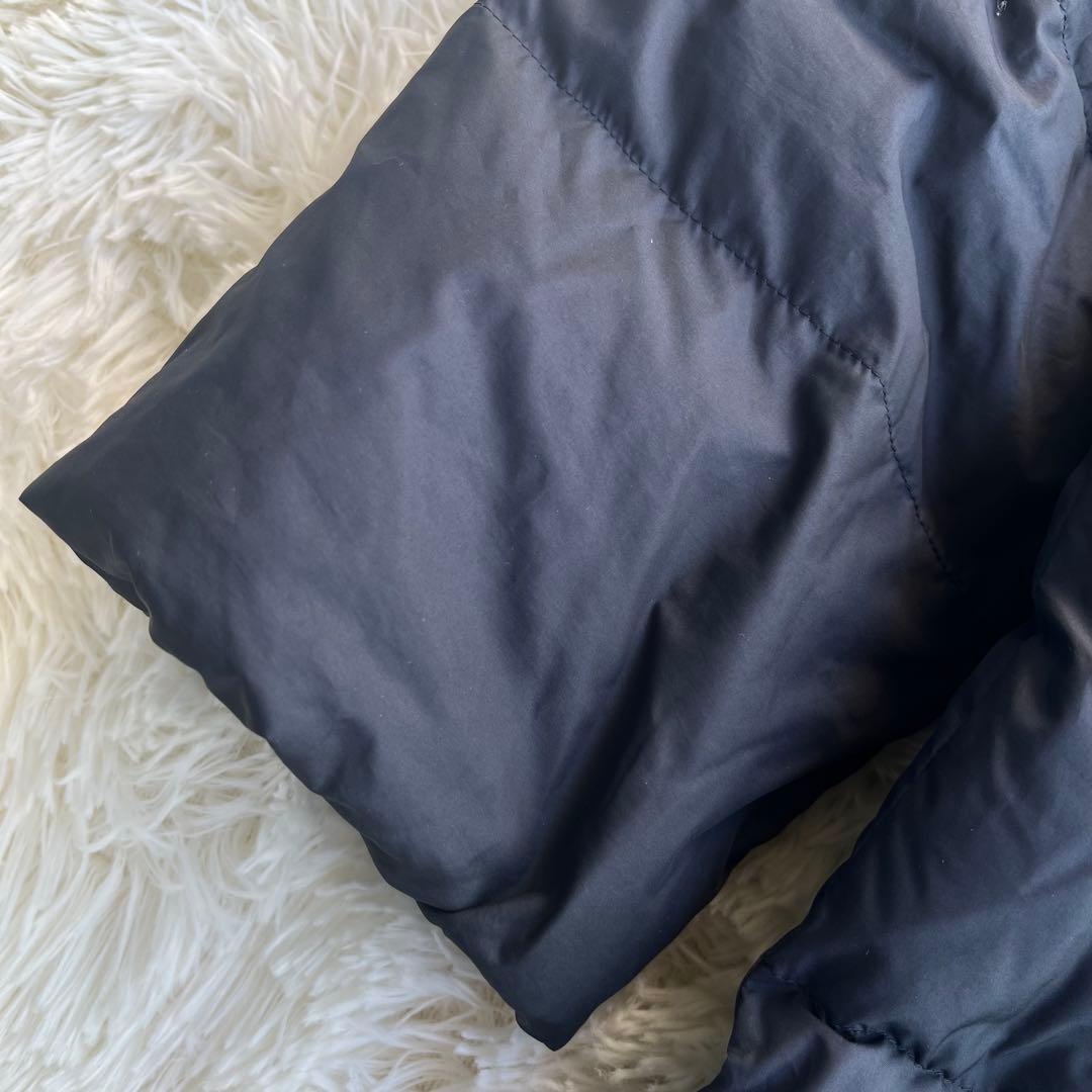 ナノユニバース　西川ダウン　ロングコート　ファー　フード　紺　ネイビー 38