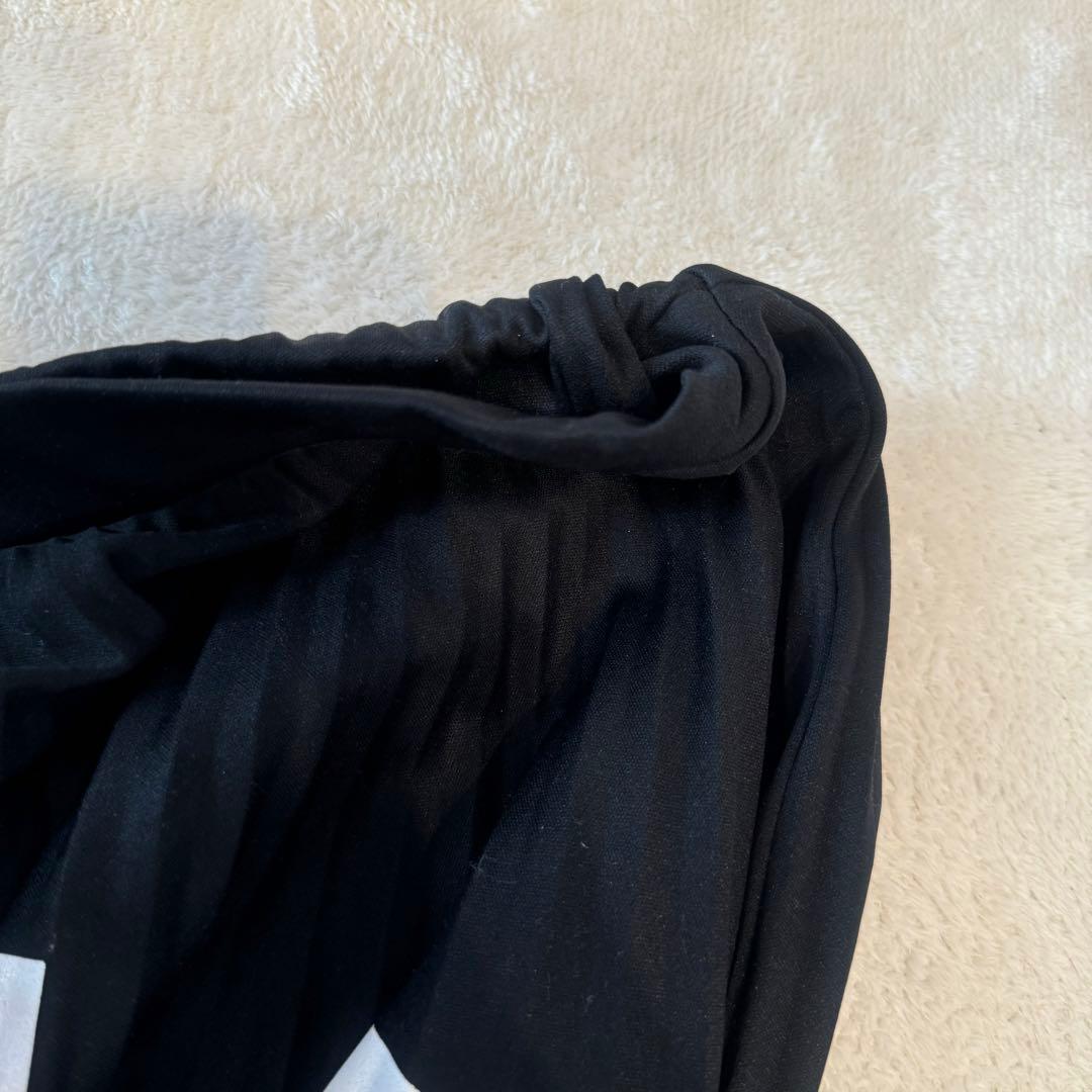 VALENTINO ロゴプリーツスカート ロング ブラック