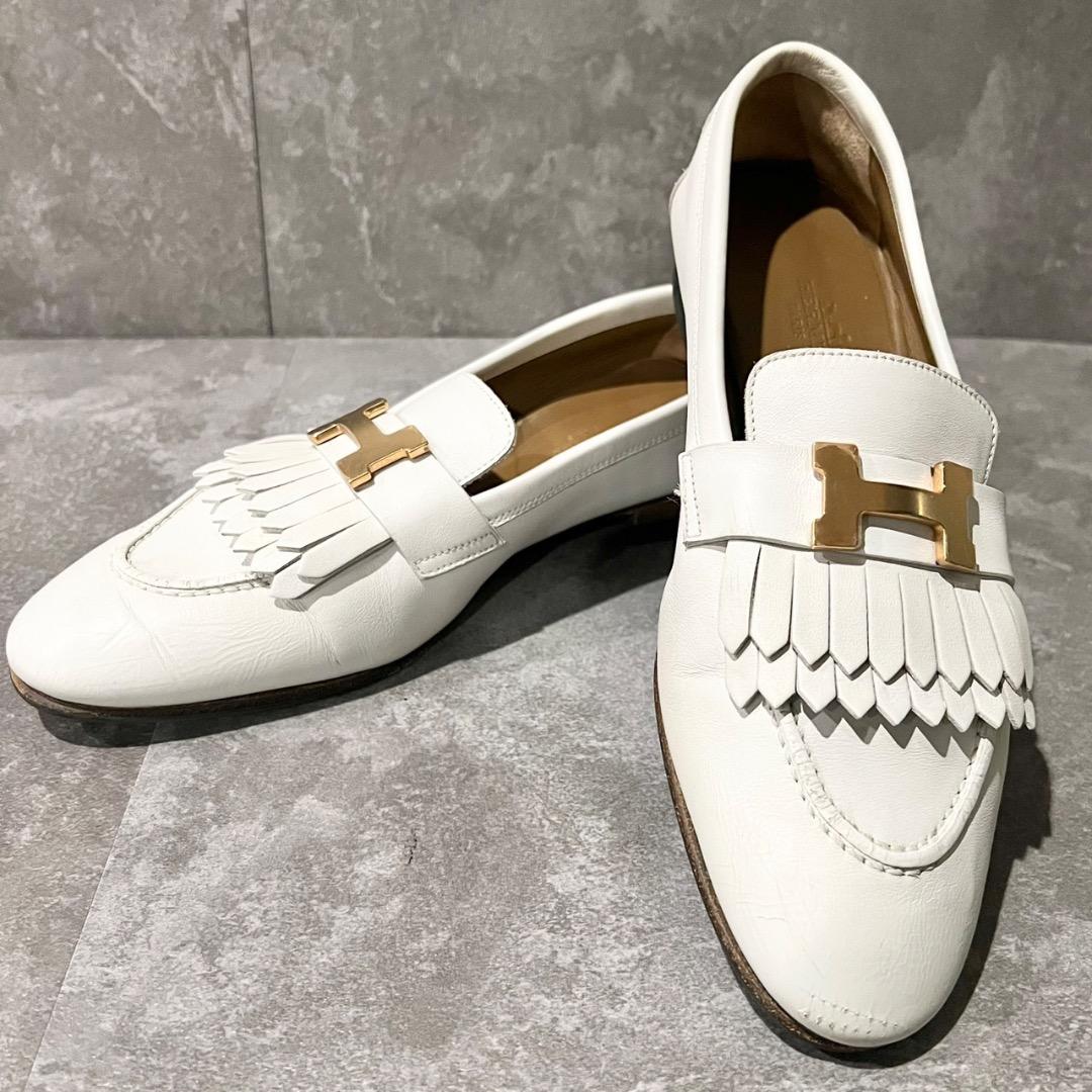 ⭐️HERMES⭐️エルメス コンスタンス ローファー ホワイト 23.5cm