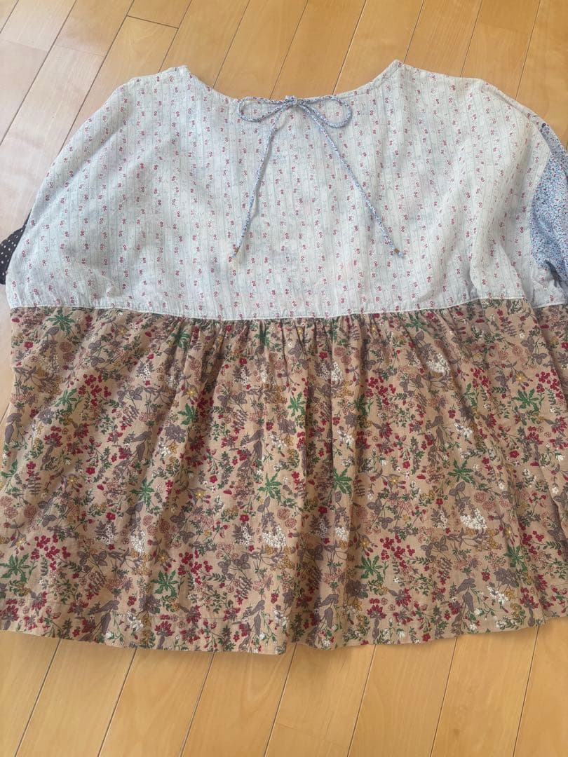 45R インドカディのフラワーミックスプリントブラウス