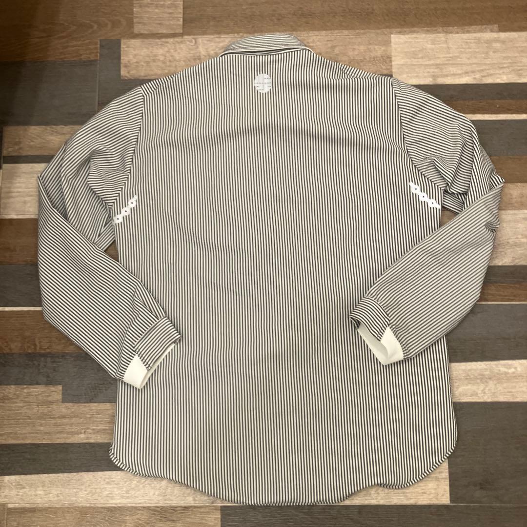 【alk phenix】極美品　ストライプシャツ グレー×白 アルクフェニックス