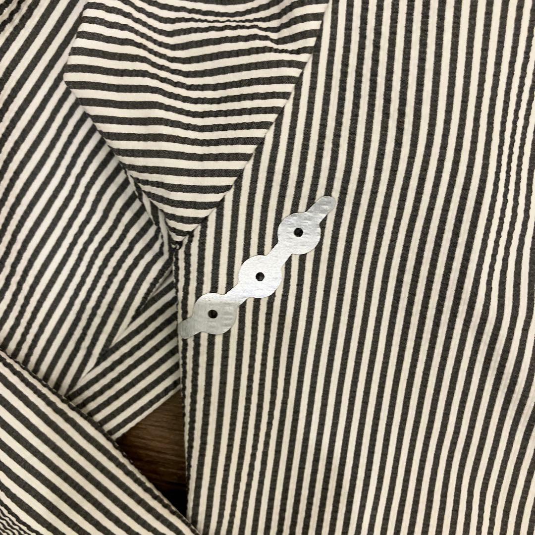 【alk phenix】極美品　ストライプシャツ グレー×白 アルクフェニックス