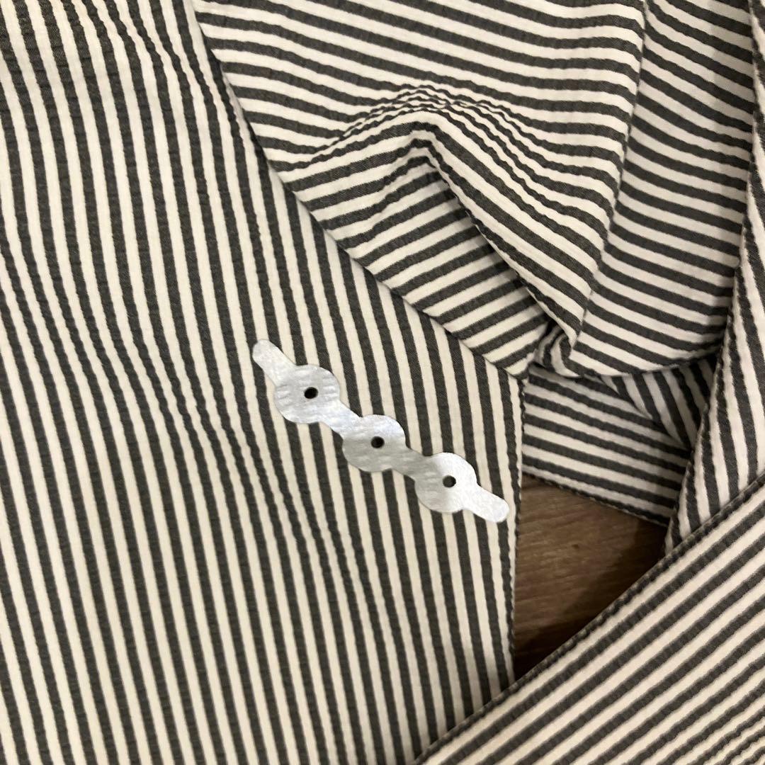 【alk phenix】極美品　ストライプシャツ グレー×白 アルクフェニックス