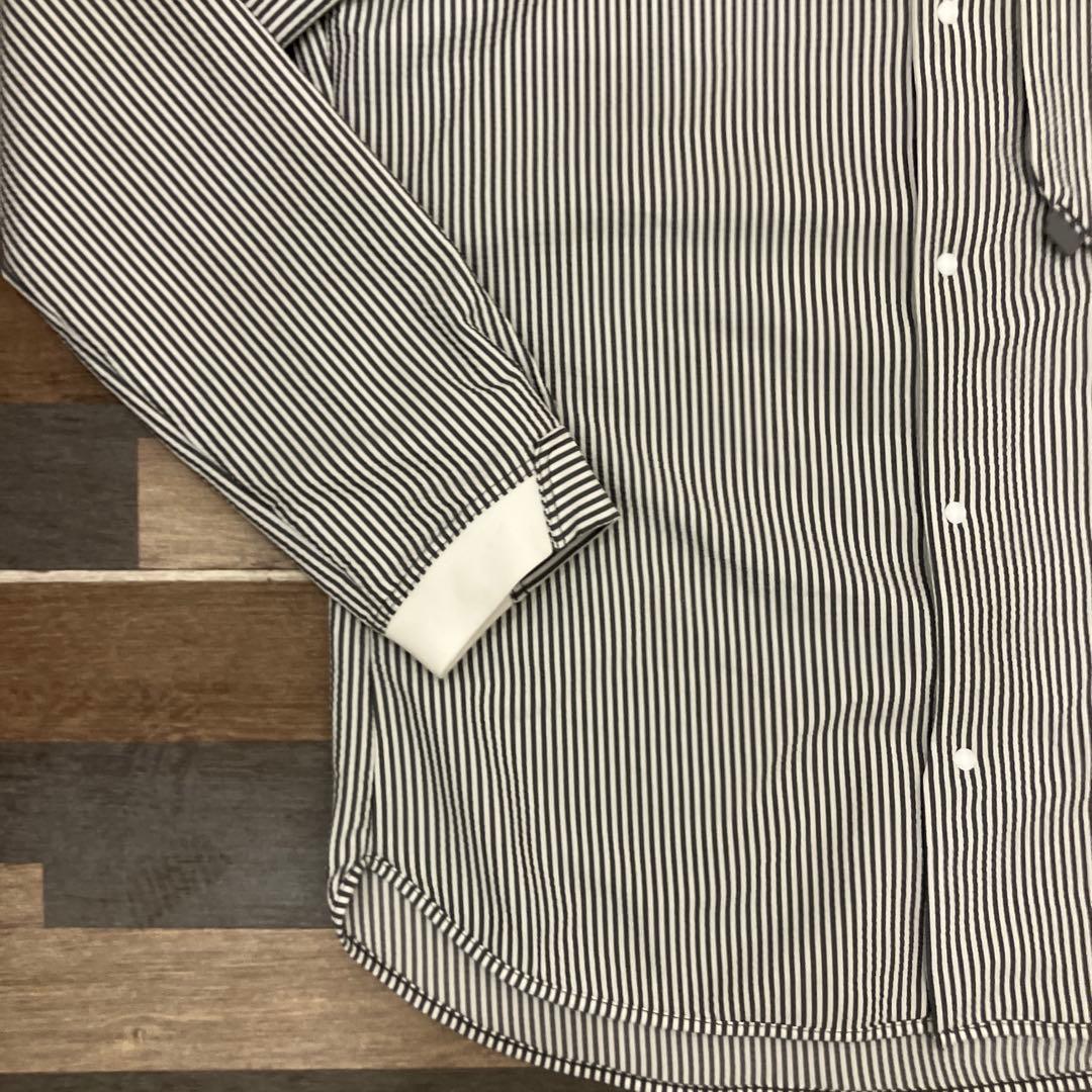 【alk phenix】極美品　ストライプシャツ グレー×白 アルクフェニックス