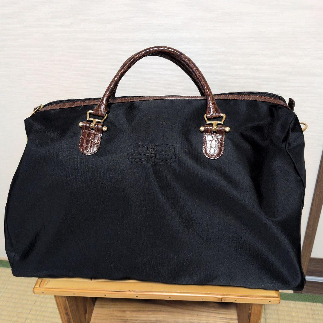 【美品】バレンシアガ　ボストンバッグ　ナイロン　ブラック　2way