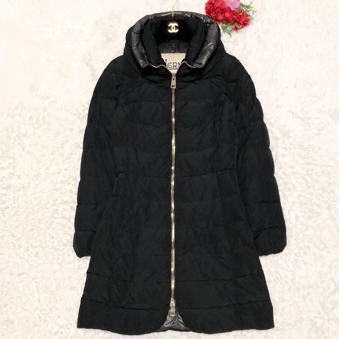 HERNO ヘルノ ダウンコート ステンカラー ポーラテック レディース 黒