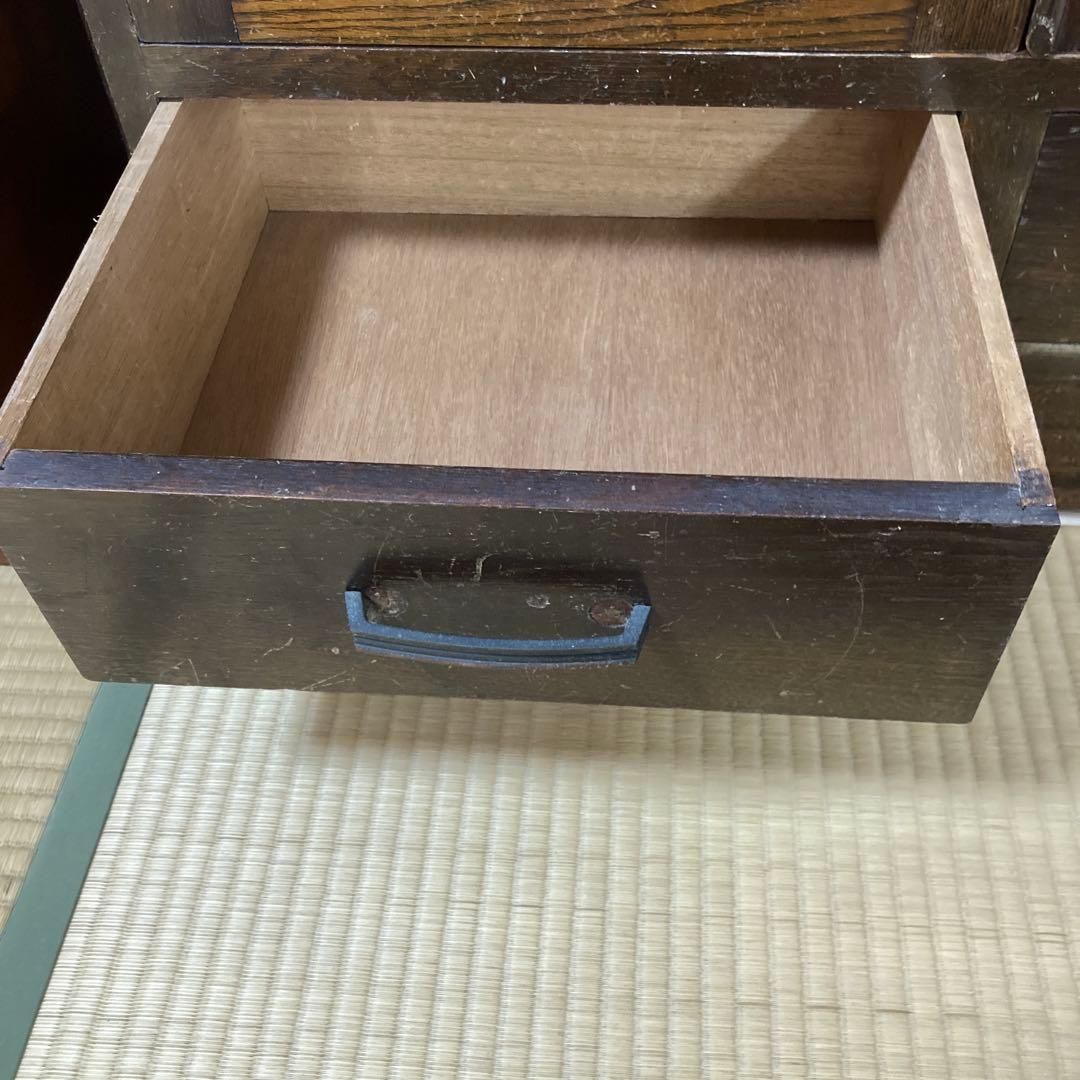 昭和レトロ　木製ガラス扉付き本棚