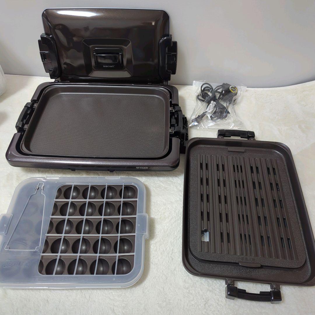 22年製 Tiger ホットプレート CRV-G301 3枚プレート ブラウン