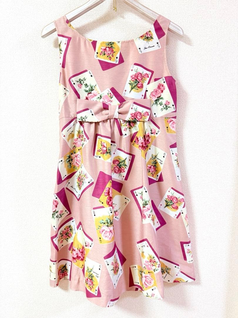 ジーザスディアマンテ　トランプ薔薇柄フリルリボンワンピース　姫系　ロリータ