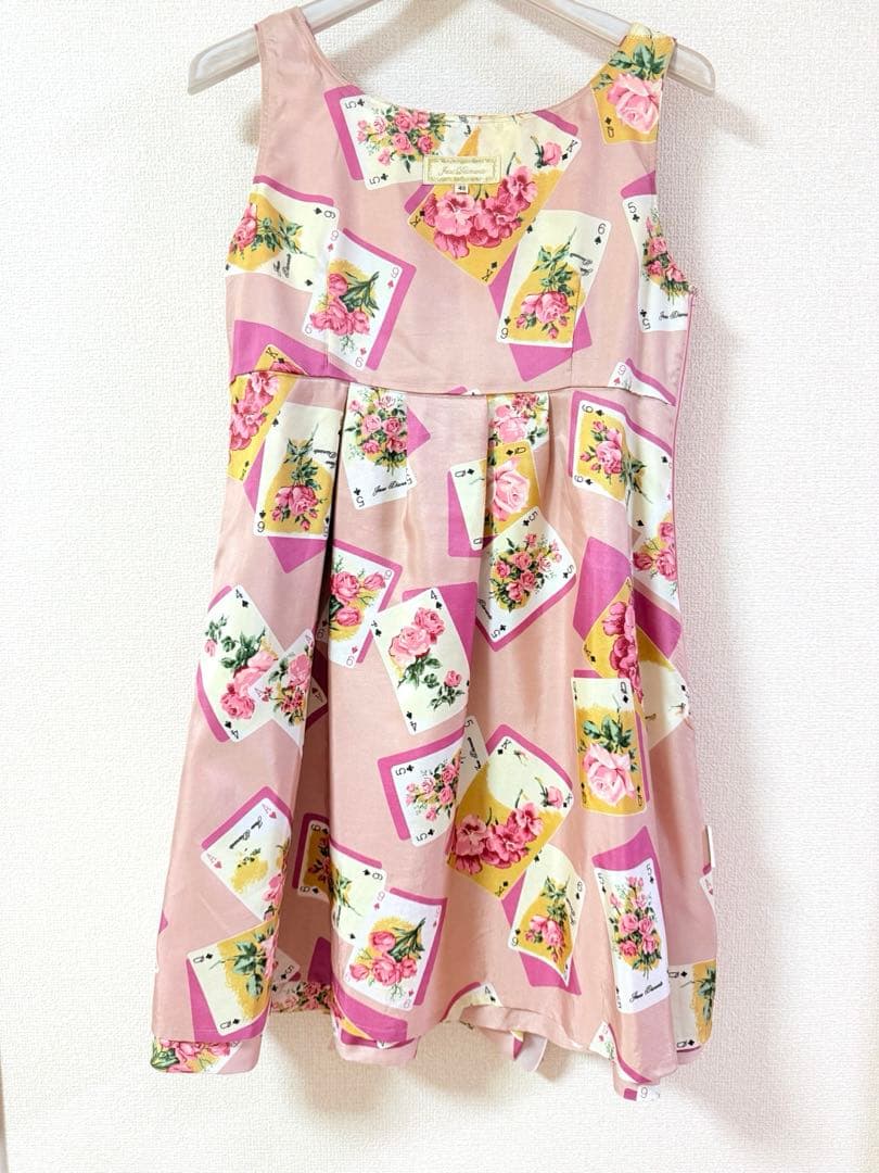 ジーザスディアマンテ　トランプ薔薇柄フリルリボンワンピース　姫系　ロリータ