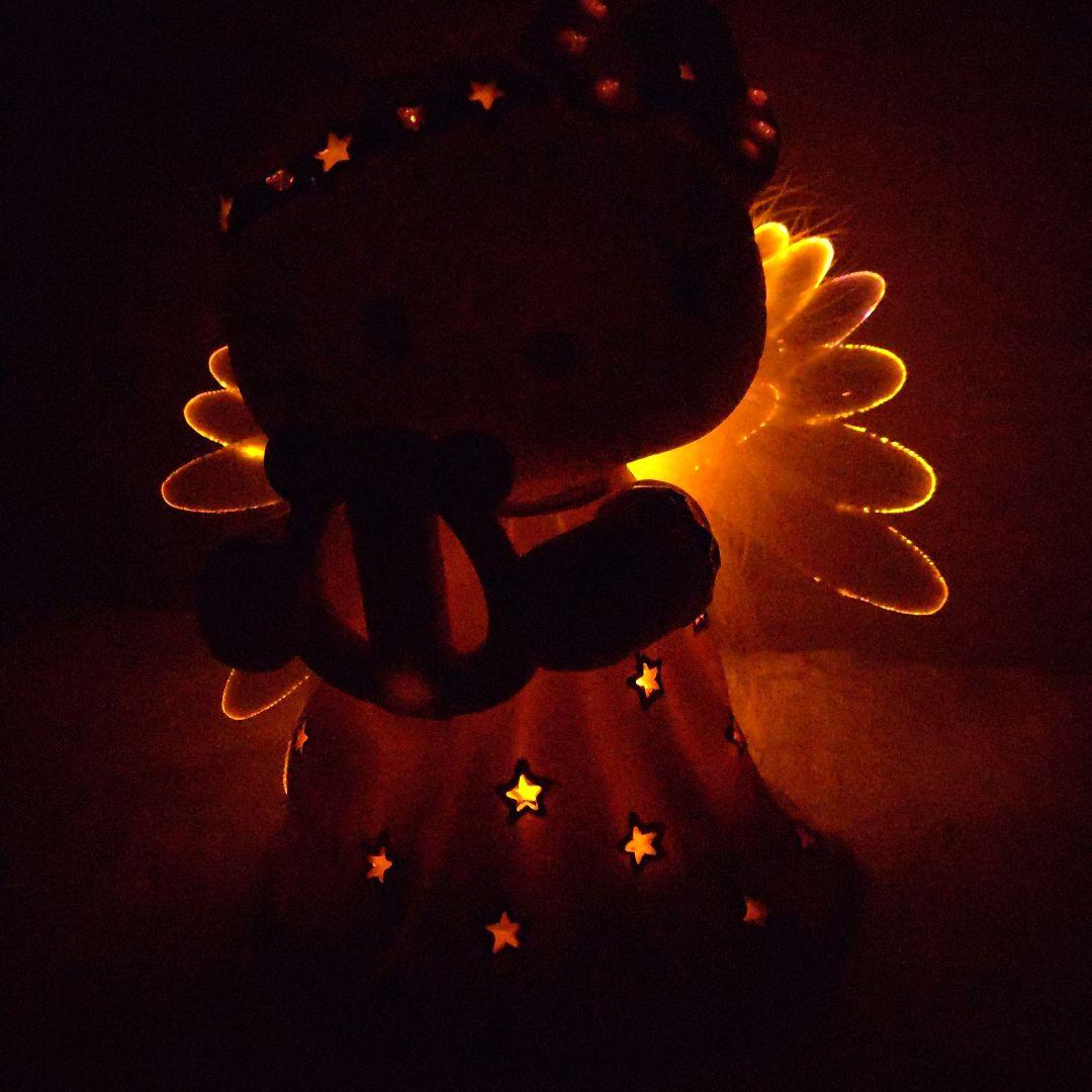 [ 希少 美品 ] ハローキティ ファイバー天使ドール[ 陶器製置き物 ]