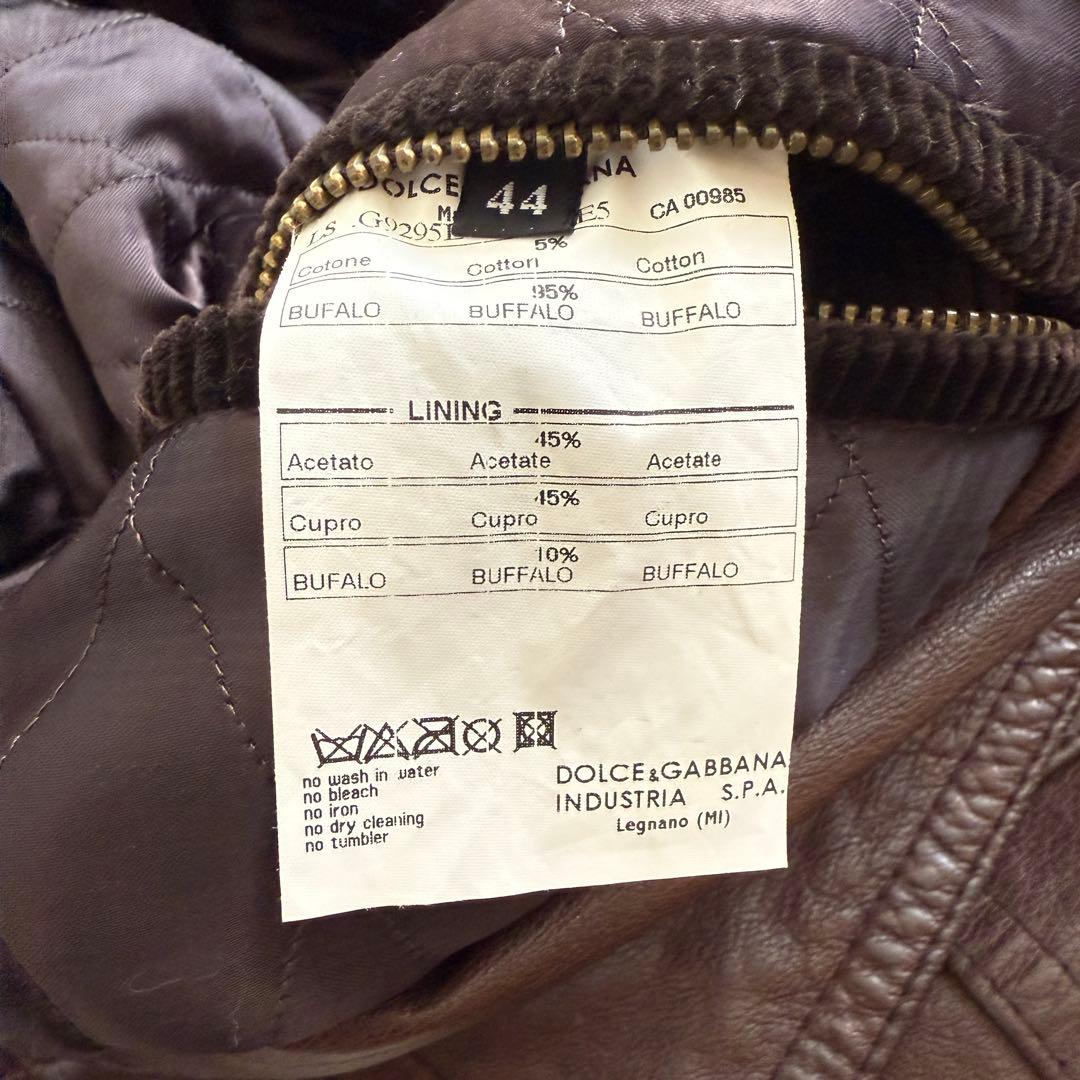 ドルチェアンドガッバーナ シングルライダース キルティング 牛革