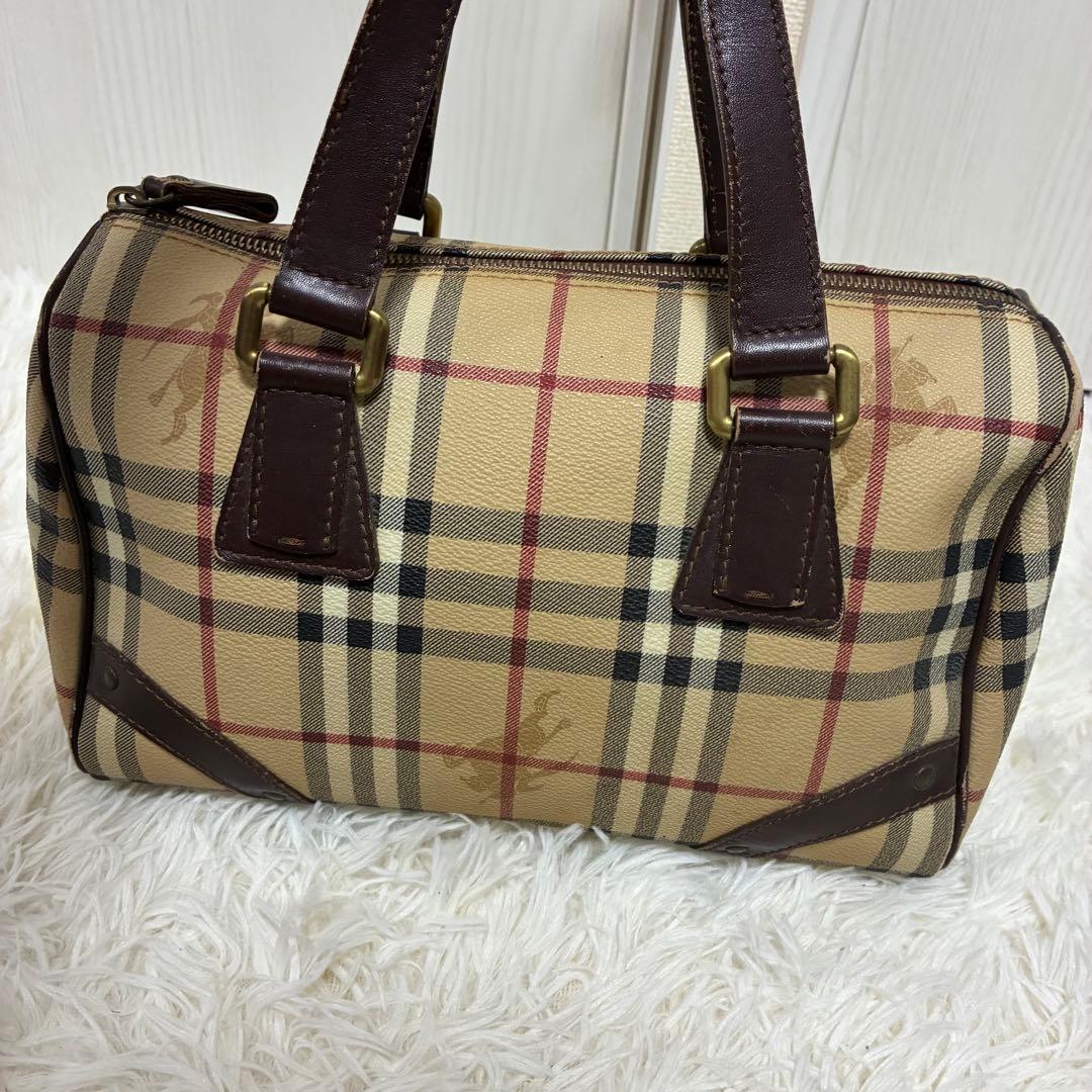 BURBERRY バーバリー ミニ ボストンバッグ ノバチェック PVC