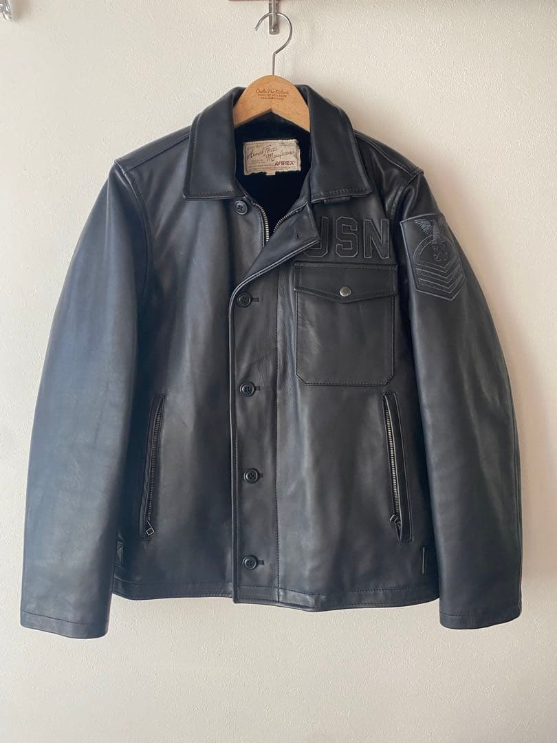 AVIREX アビレックス USNオールレザーデッキジャケット U.S.N.