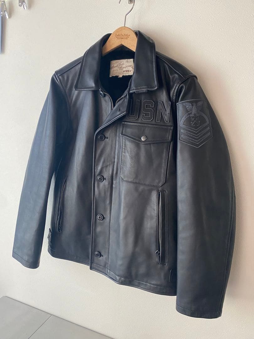 AVIREX アビレックス USNオールレザーデッキジャケット U.S.N.