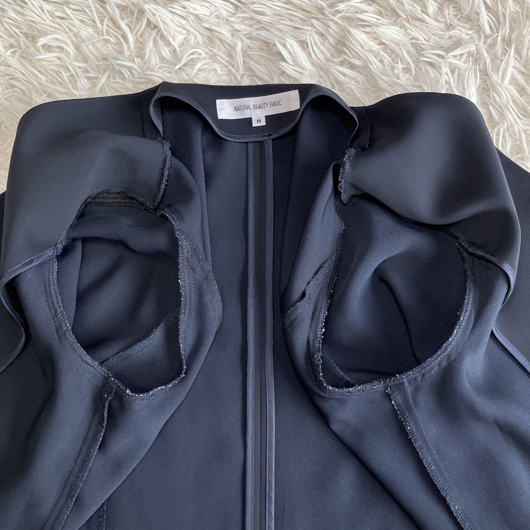 NATURAL BEAUTY BASIC ノーカラージャケットパンツスーツ